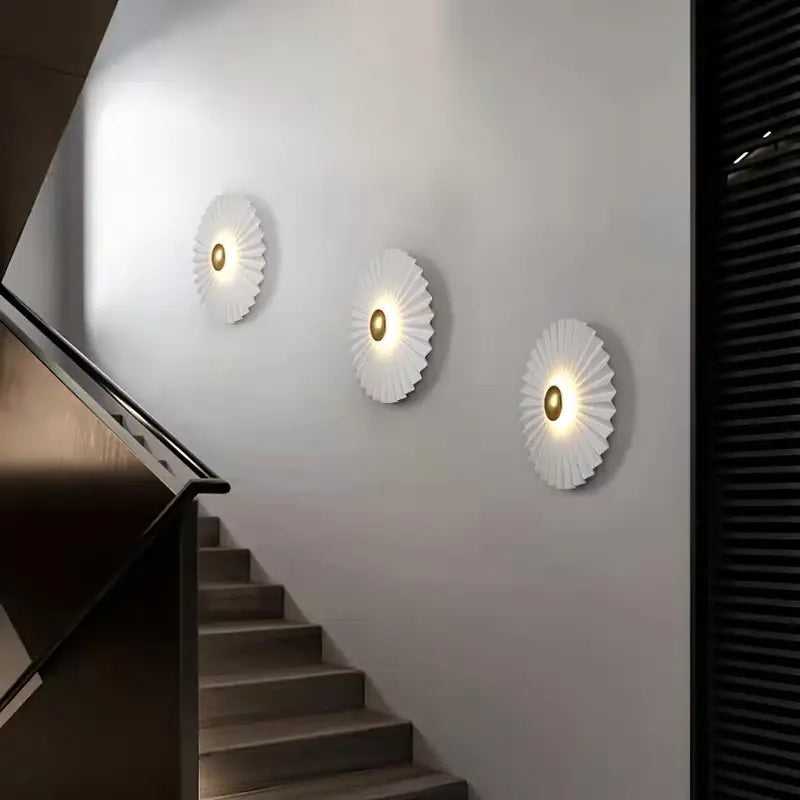 Applique Murale Circulaire en Aluminium et Verre