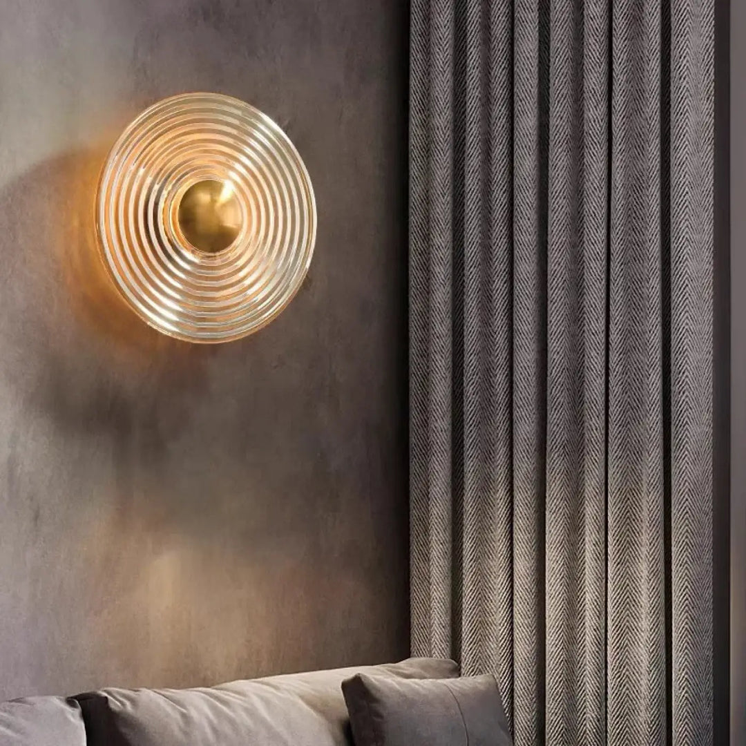 Applique murale contemporaine au design circulaire en verre