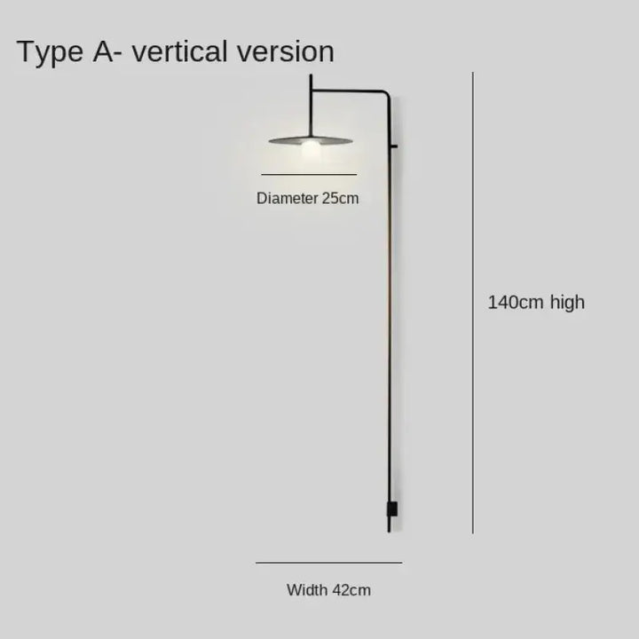 Applique contemporaine verticale en fer forgé noir élégant