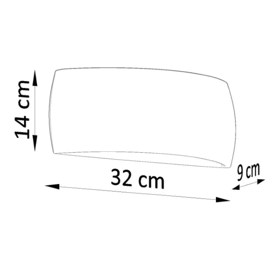 Applique murale pontius blanc brillant en céramique arrondie avec lampe rectangulaire minimaliste et design moderne