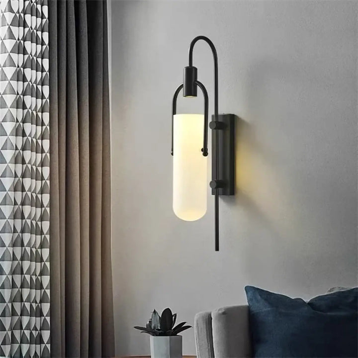 Applique Murale De Couloir En Aluminium Et Verre Blanc Moderne