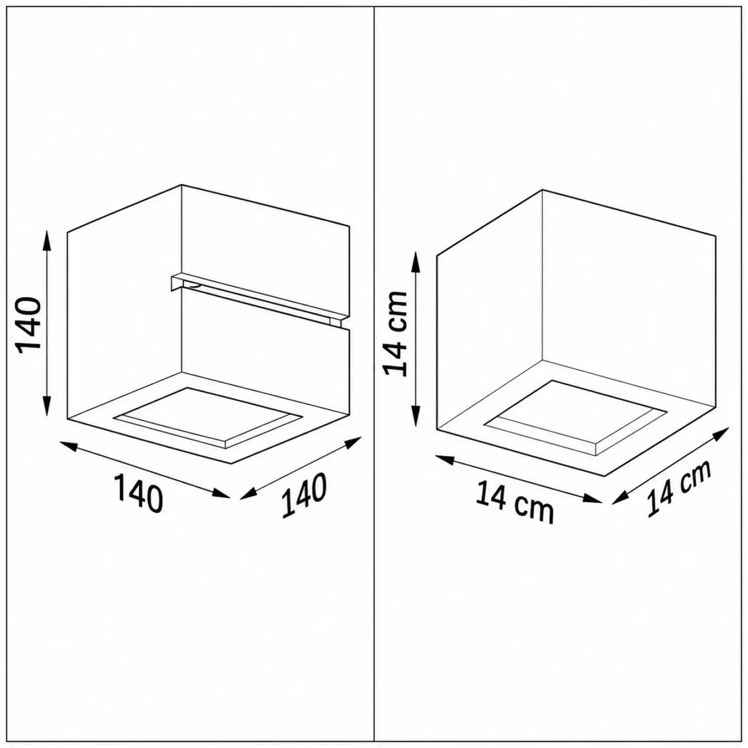 Applique murale cube leo en céramique blanche avec motif lumineux minimaliste et design épuré