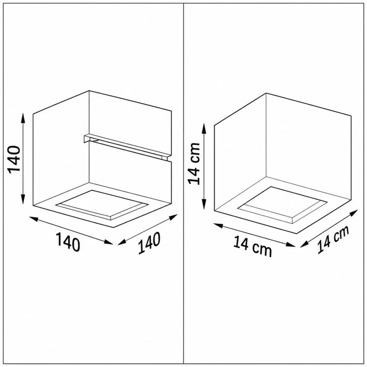 Applique murale cube leo en céramique blanche avec motif lumineux minimaliste et design épuré