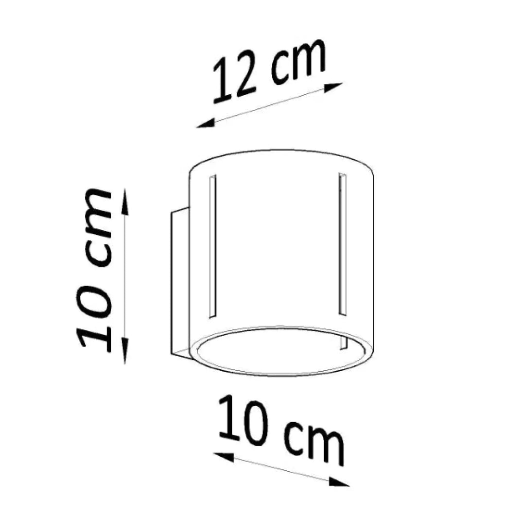 Applique murale cylindrique inez avec fentes verticales et lignes lumineuses 12 cm diamètre 10 cm hauteur