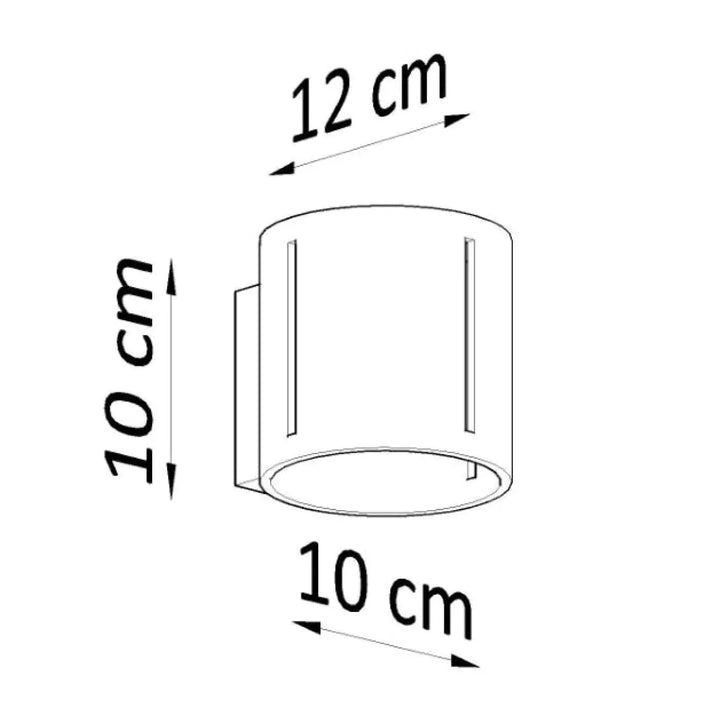 Applique murale cylindrique inez avec fentes verticales et lignes lumineuses 12 cm diamètre 10 cm hauteur