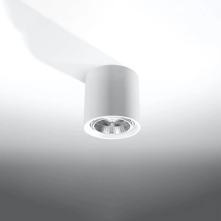 Applique murale plafond kalu en céramique avec design cylindrique blanc et réflecteur métallique pour atmosphère unique