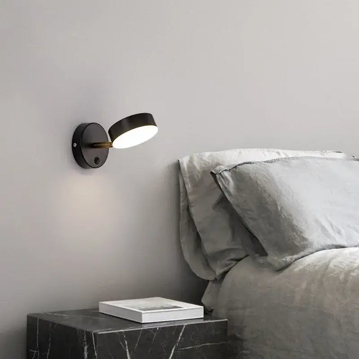 Applique Murale Cylindre Orientable Design Noir Et Doré