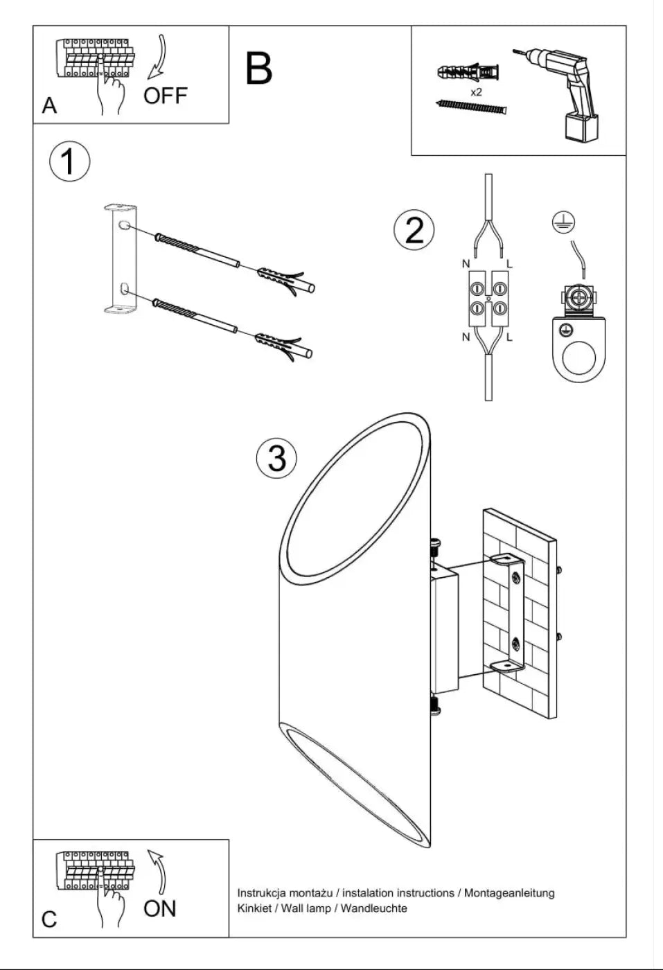 Schéma d'installation du luminaire