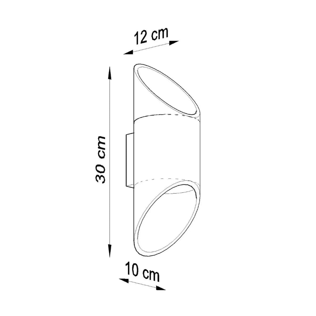 Applique murale penne 30 blanc, cylindre moderne 30x12x10 cm, équipé d’un module led avec couleurs classiques