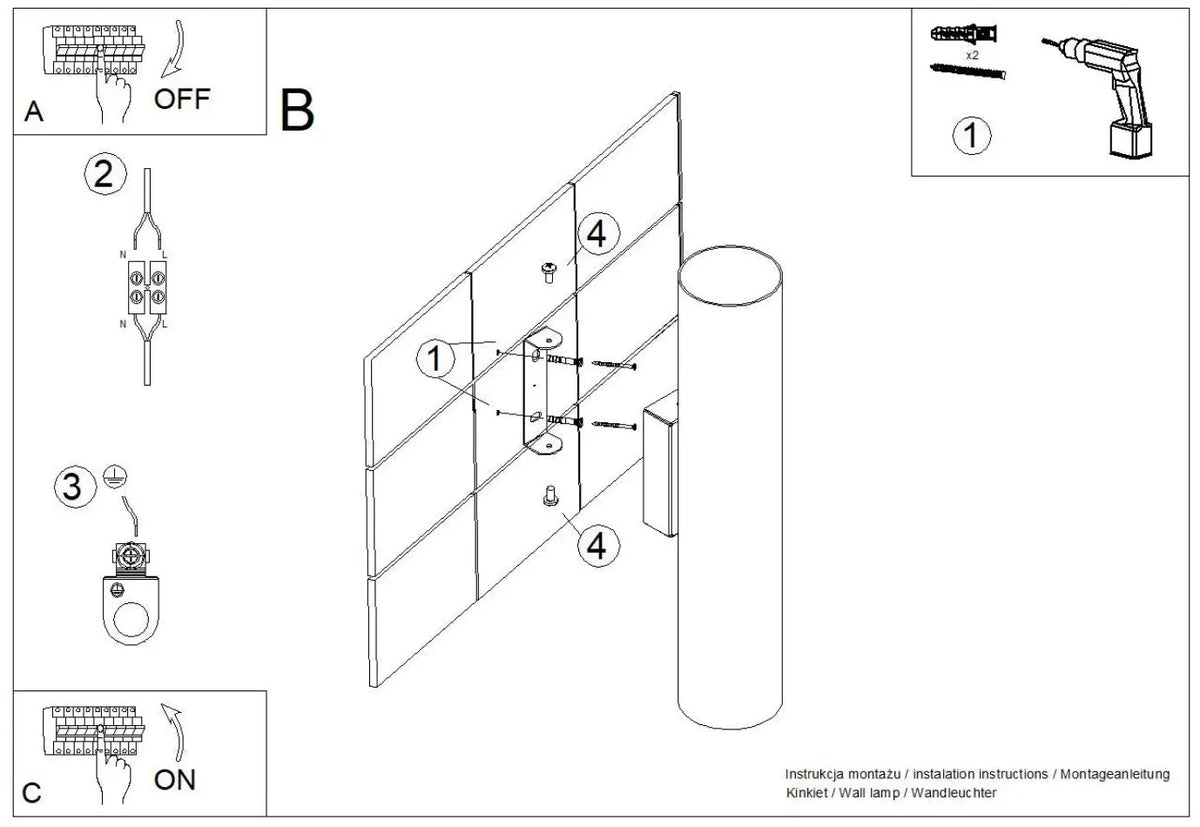 Schéma d'installation du luminaire