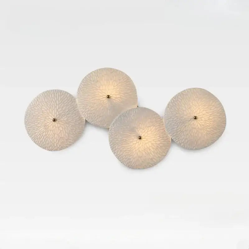 Applique murale décorative design en verre structuré blanc