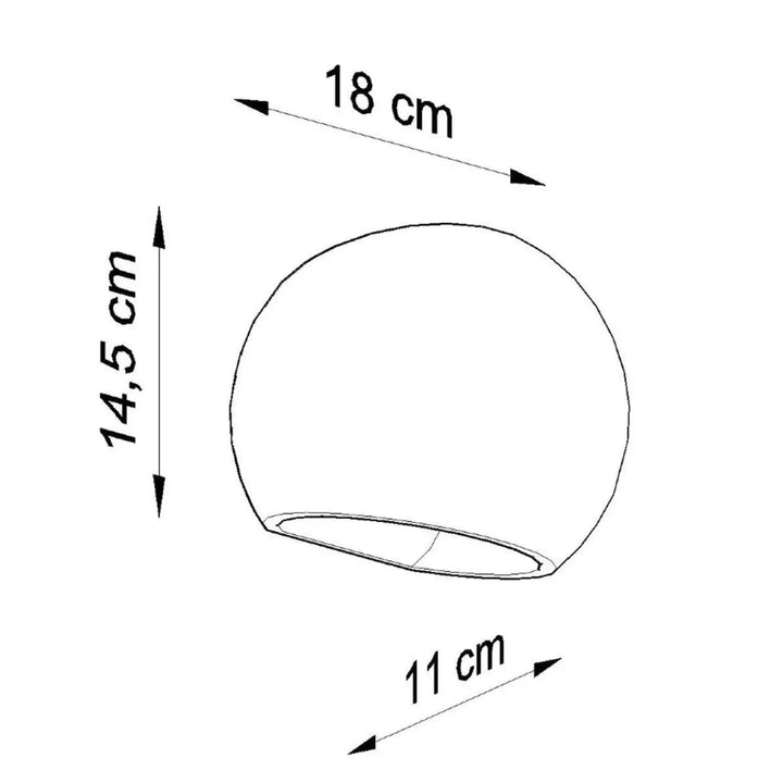 Applique murale globe sphérique en céramique blanche avec surface mate et ampoule e27, dimensions compactes