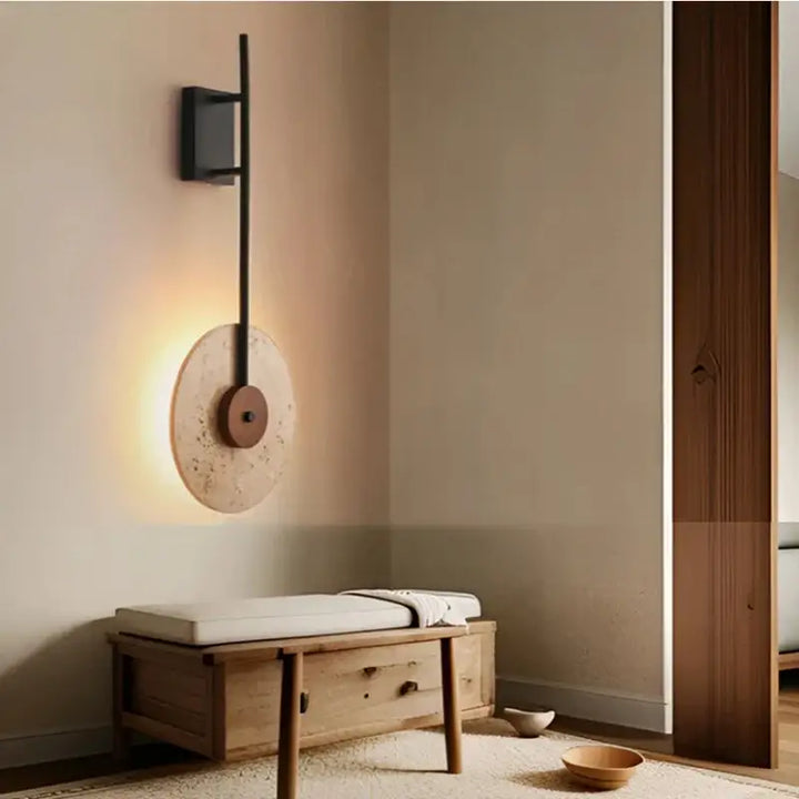 Applique Murale Design Avec Disque En Pierre Naturelle

