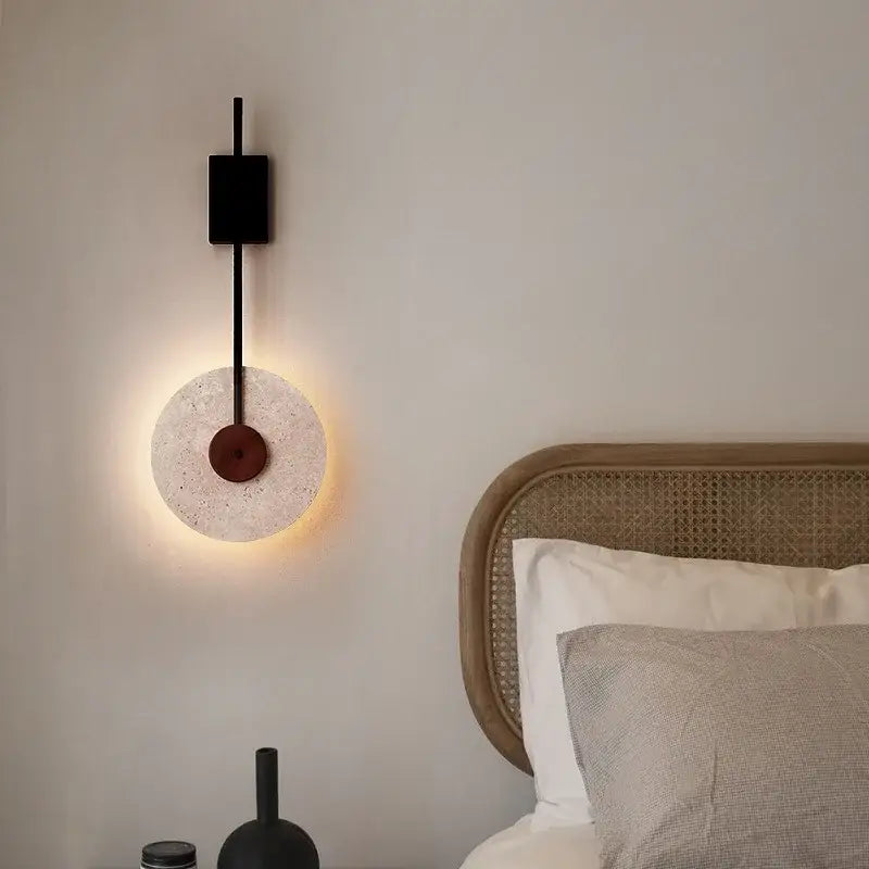 Applique Murale Design Avec Disque En Pierre Naturelle

