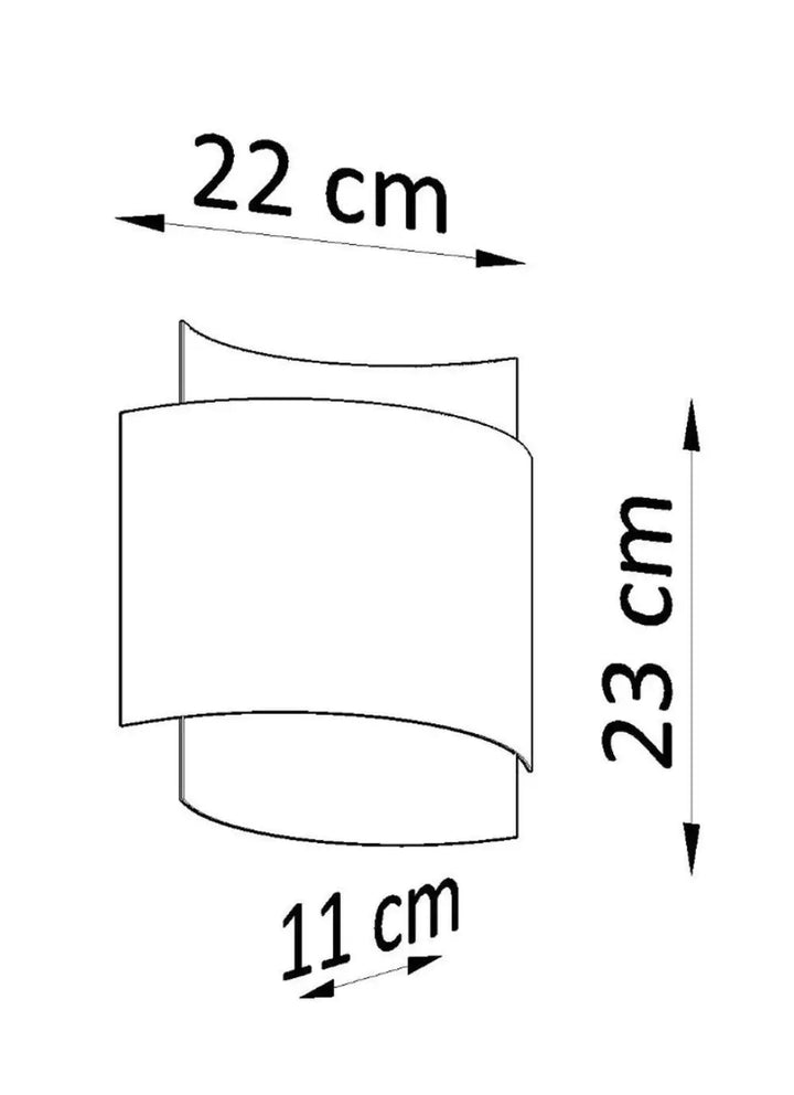 Applique murale impact avec bandeaux d’acier enroulés et abat-jour cylindrique blanc mat aux tons minimalistes