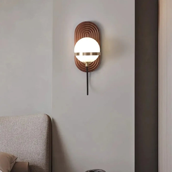 Applique murale design en bois de noyer moderne marron chic