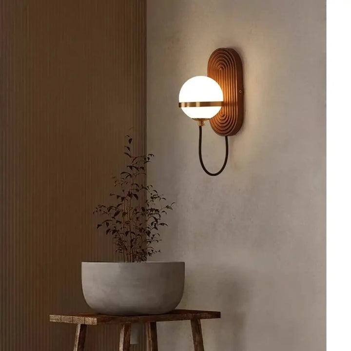Applique murale design en bois de noyer moderne marron chic