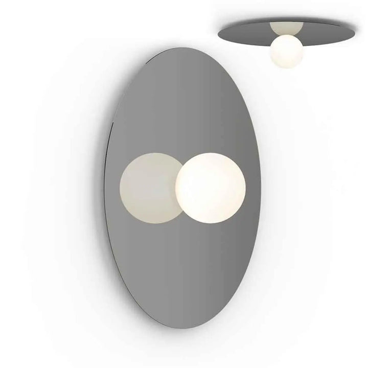 Applique murale Bola Disc grise, disque de 81 cm