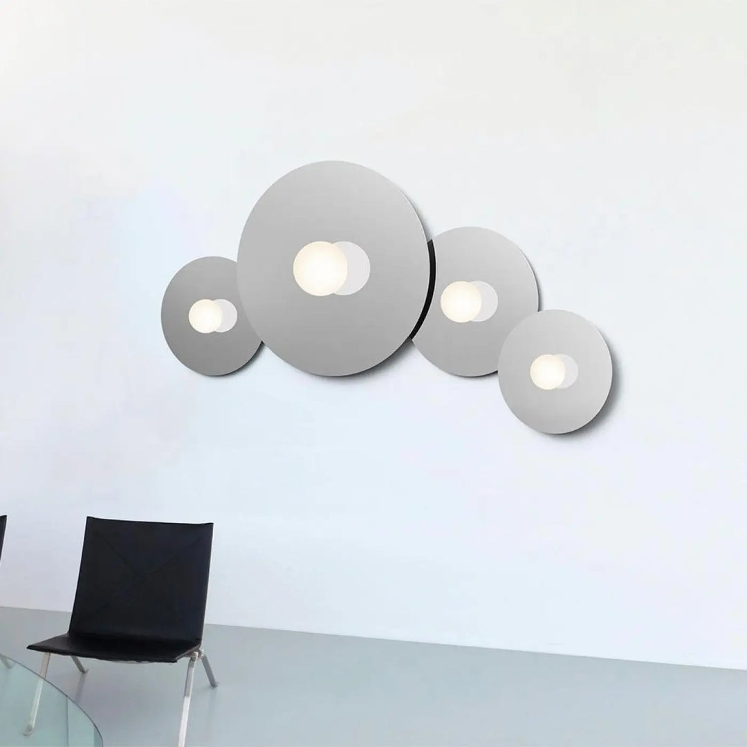 Applique murale Bola Disc à globe opale et disque réflecteur