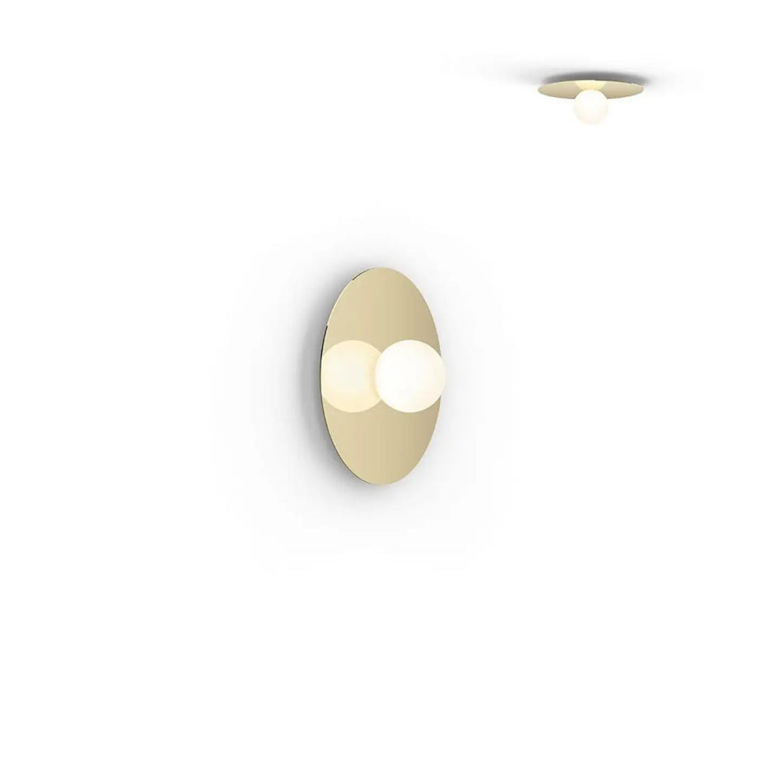 Applique murale Bola Disc dorée, disque de 30 cm