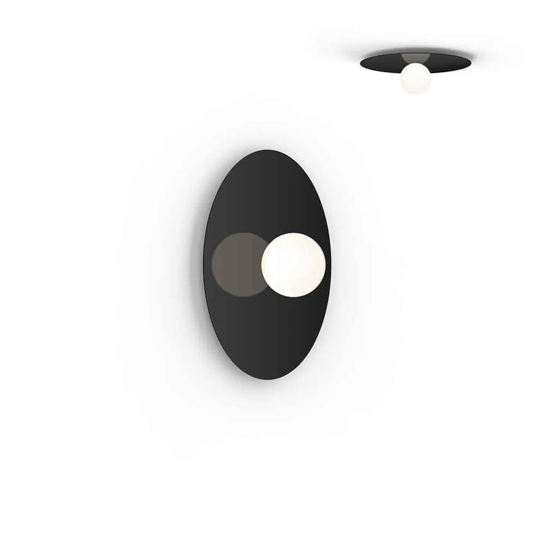 Applique murale Bola Disc noire, disque de 46 cm