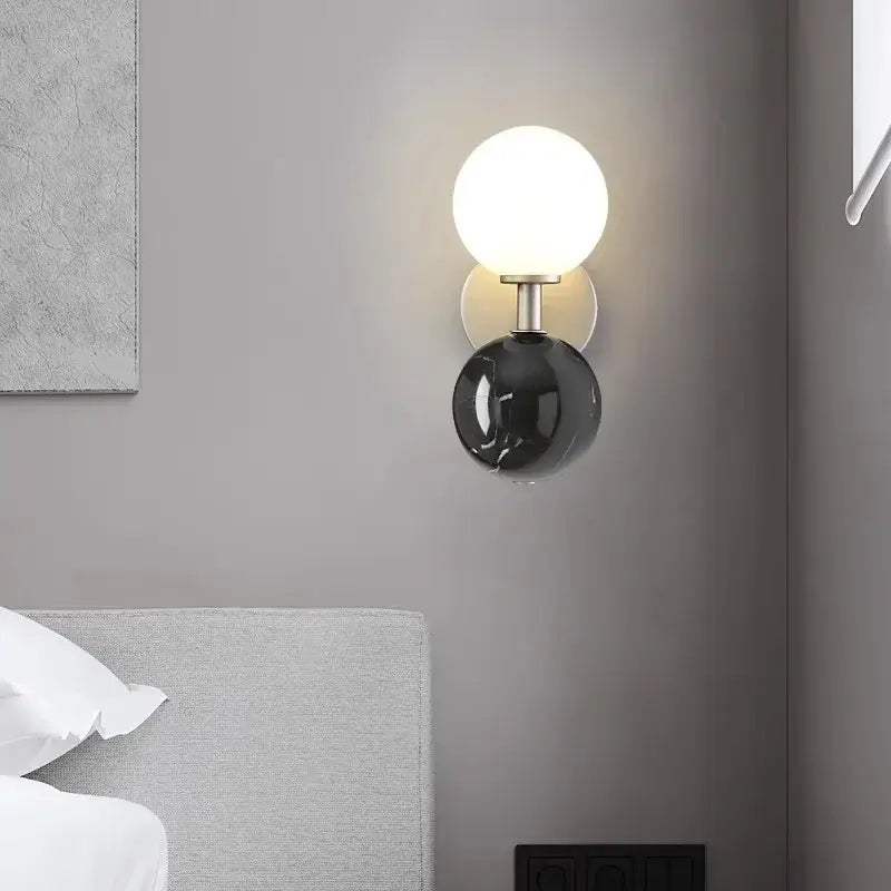 Applique Murale Design Boule Verre Et Marbre Élégante Et Pur