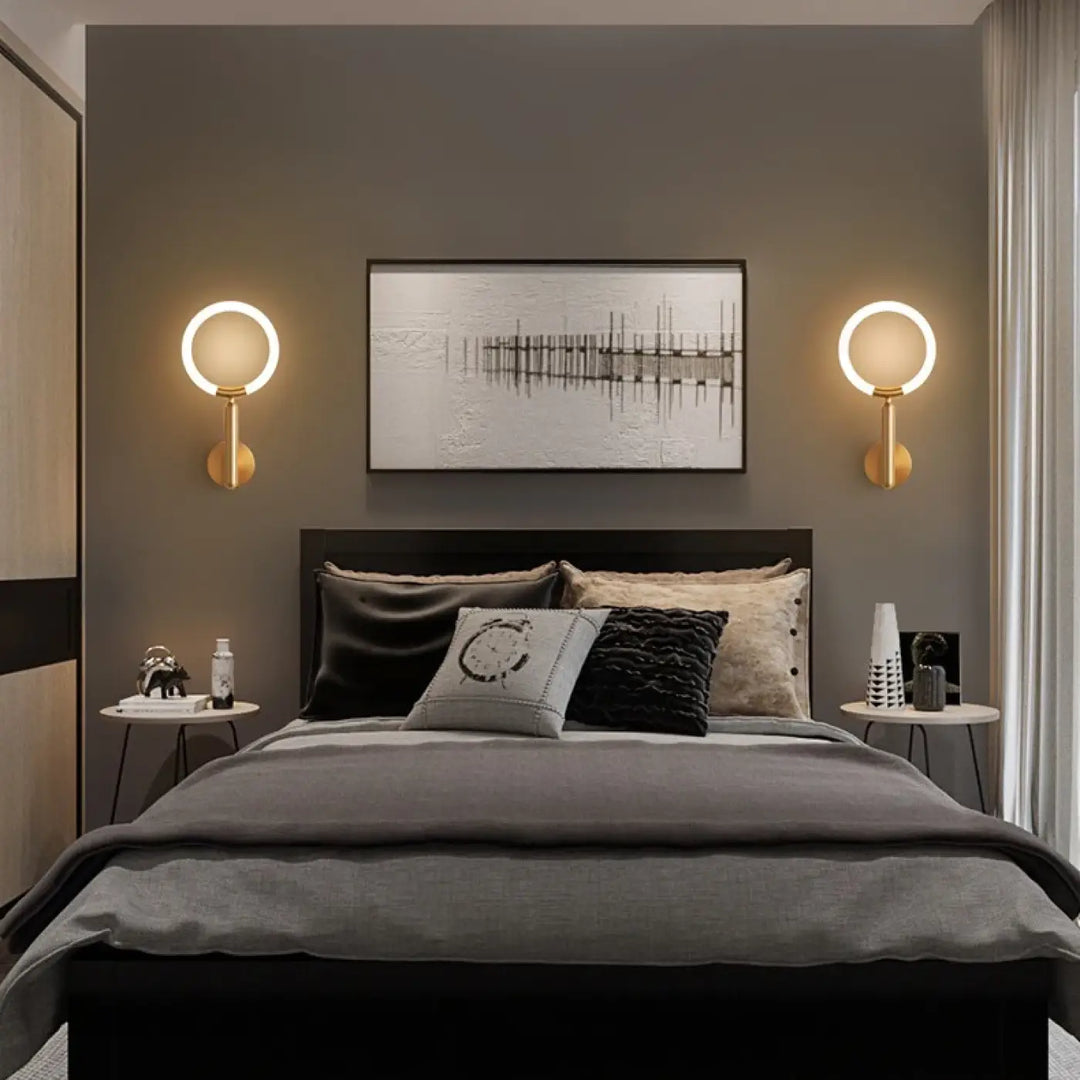 Applique murale design contemporain avec anneau lumineux