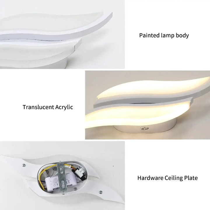 Applique murale design contemporain led blanc élégant