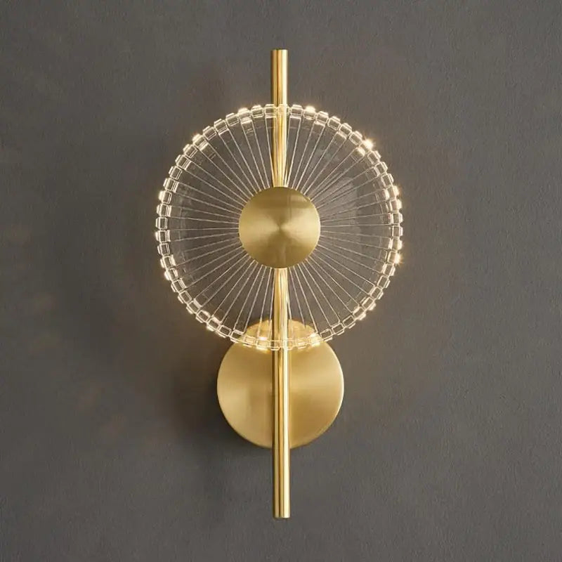 Applique murale design dorée cercle cristal style art déco

