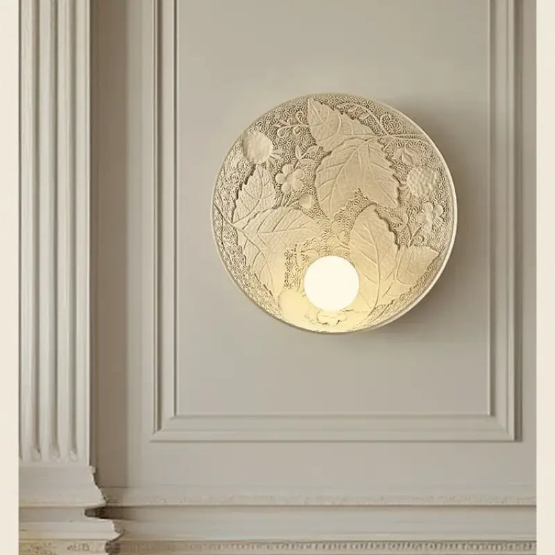 Applique élégant résine verre blanc beige décor moderne