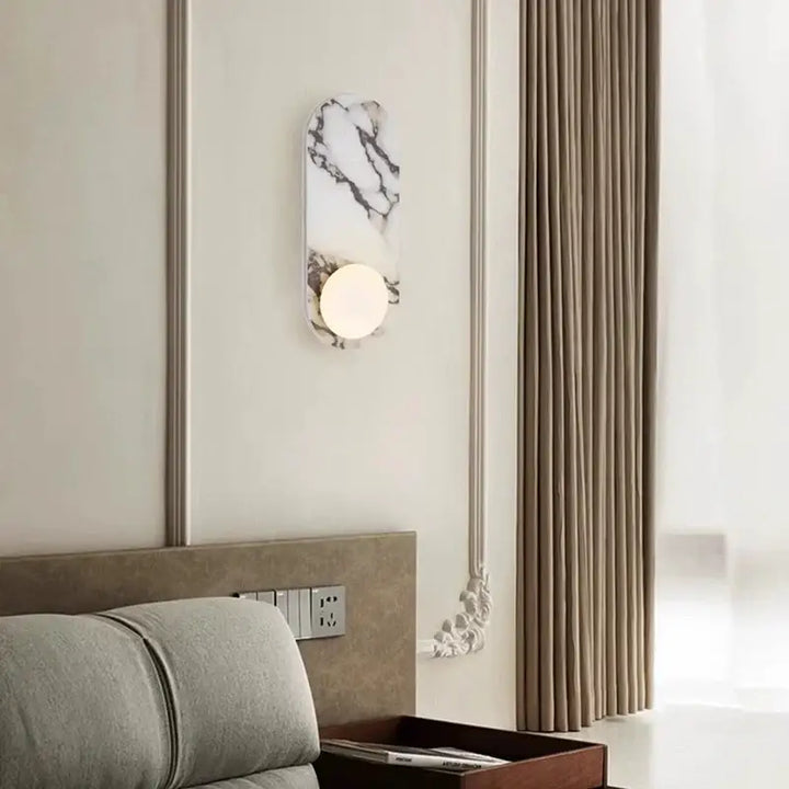 Applique Murale Design En Marbre Avec Éclairage LED Moderne