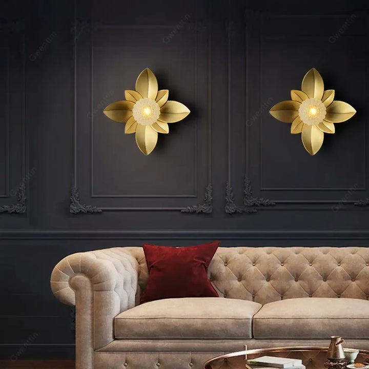 Applique murale design fleur dorée moderne chic