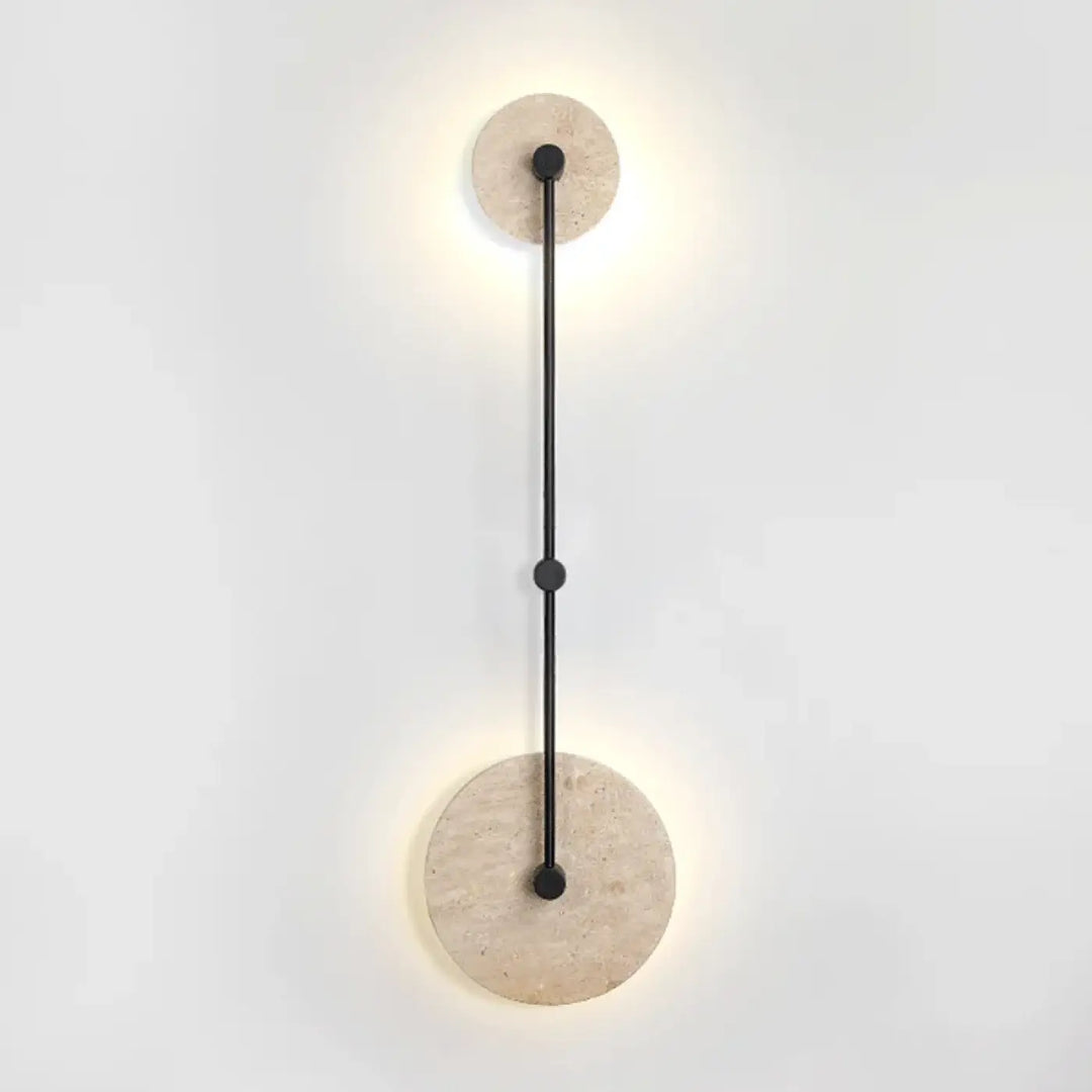 Applique murale design moderne en pierre et métal avec éclairage LED

