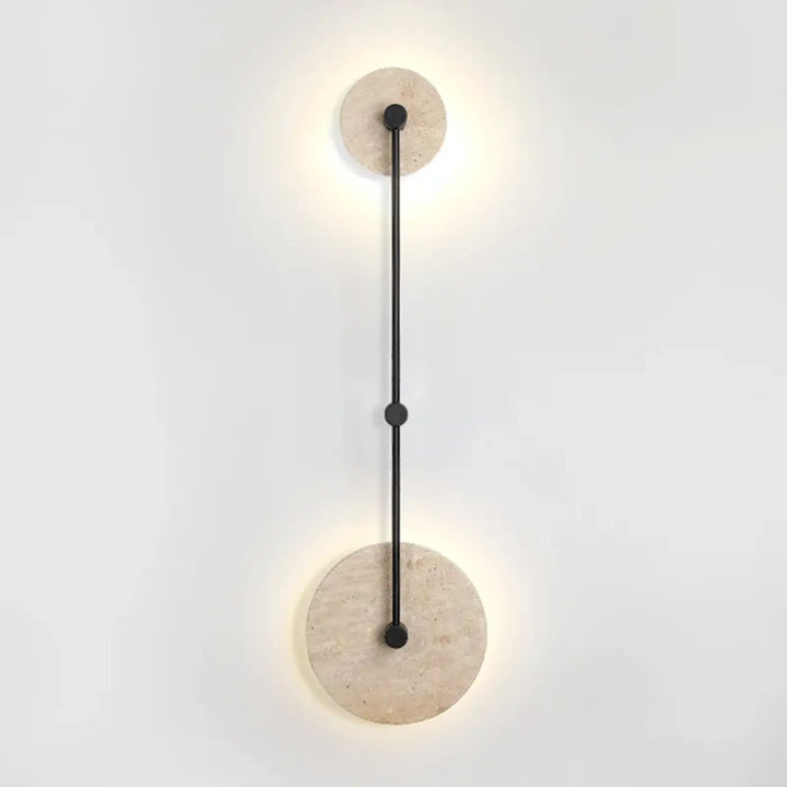Applique murale design moderne en pierre et métal avec éclairage LED

