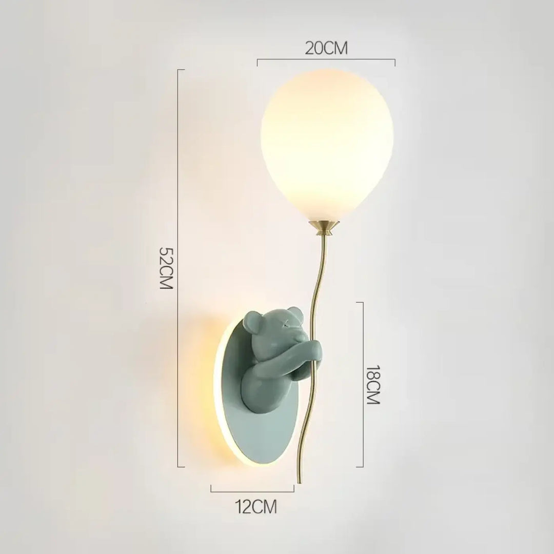 Applique design ourson avec boule lumineuse style poétique
