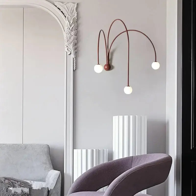 Applique Murale Design Rouge Avec Arches Aériennes Rouges