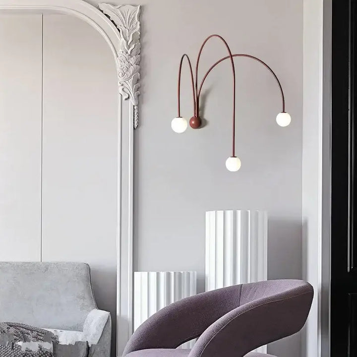 Applique Murale Design Rouge Avec Arches Aériennes Rouges