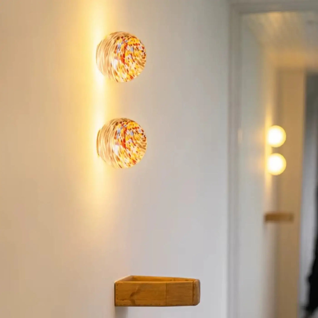 Plafonnier design en verre artistique multicolore