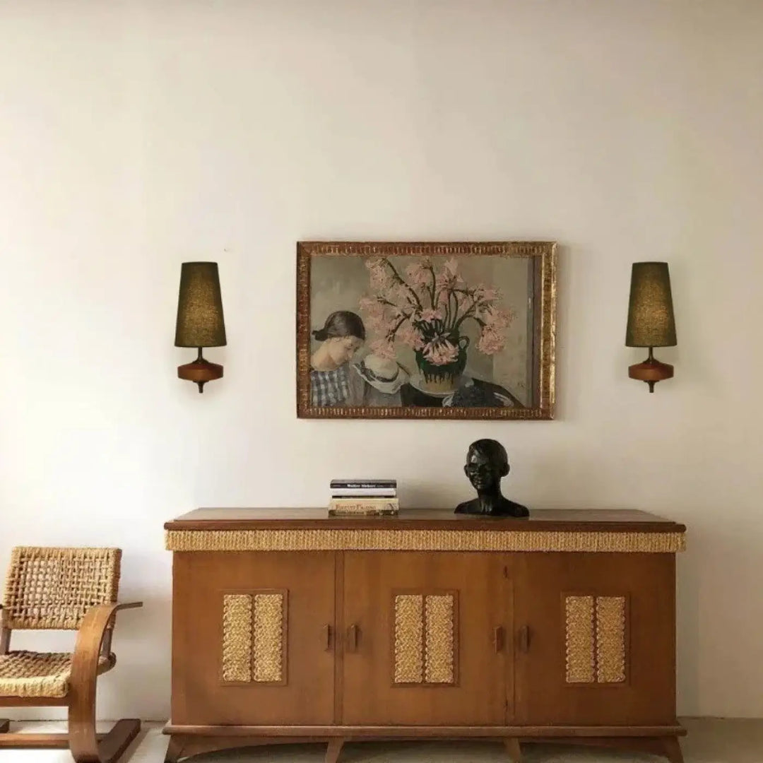 Applique murale design vintage avec motif bois élégant au style rétro