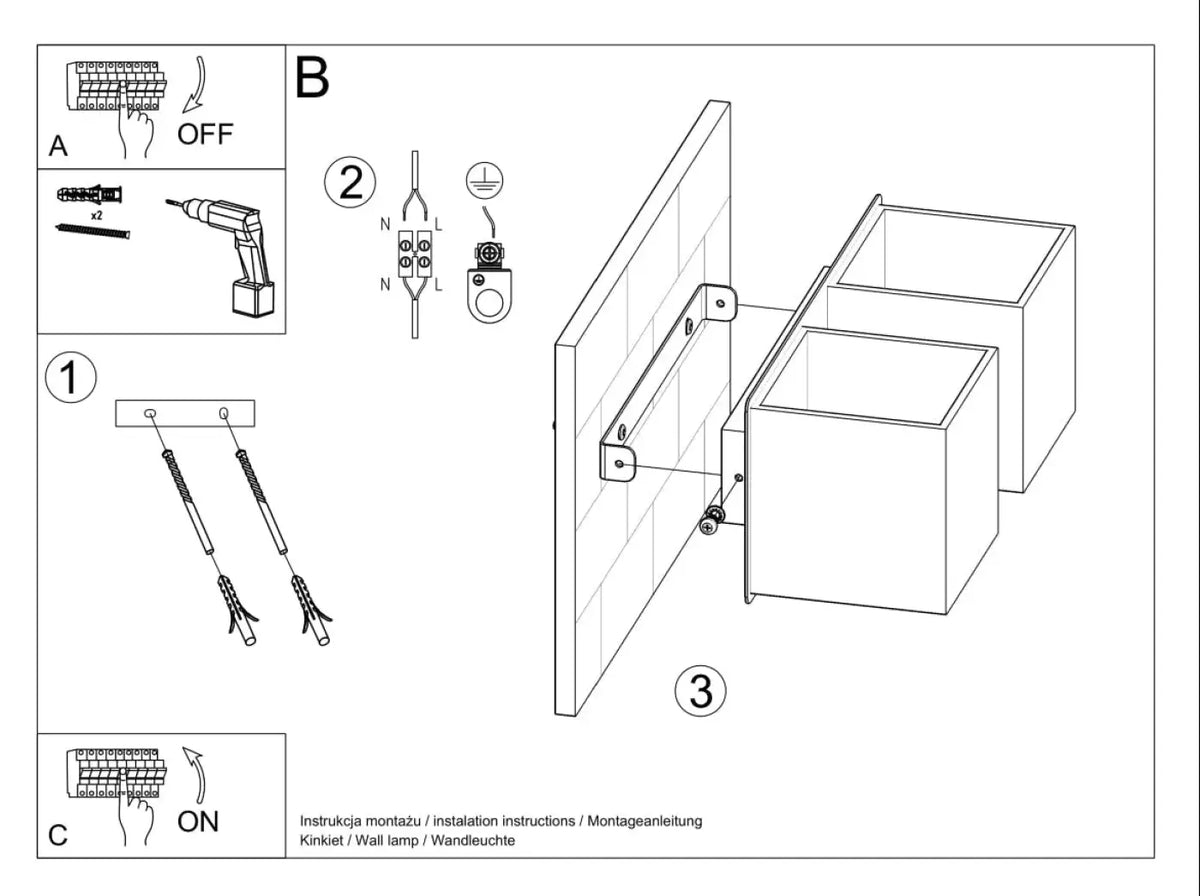 Schéma d'installation du luminaire