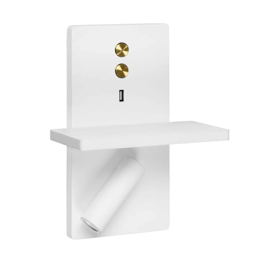 Applique E-lamp blanche avec liseuse orientable #couleur_blanc
