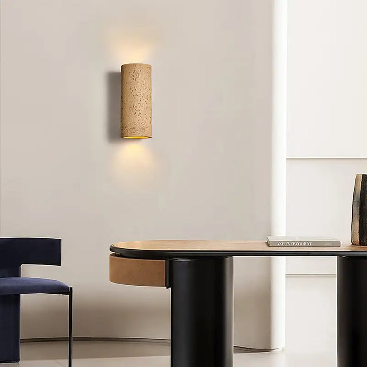 Applique Murale Effet Pierre Cylindre Vertical