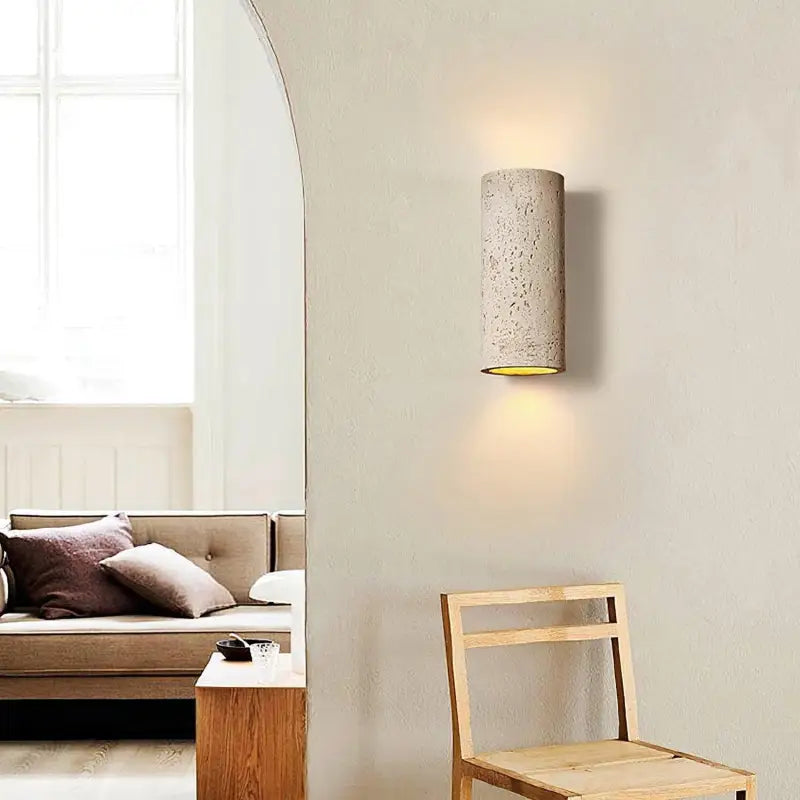 Applique Murale Effet Pierre Cylindre Vertical