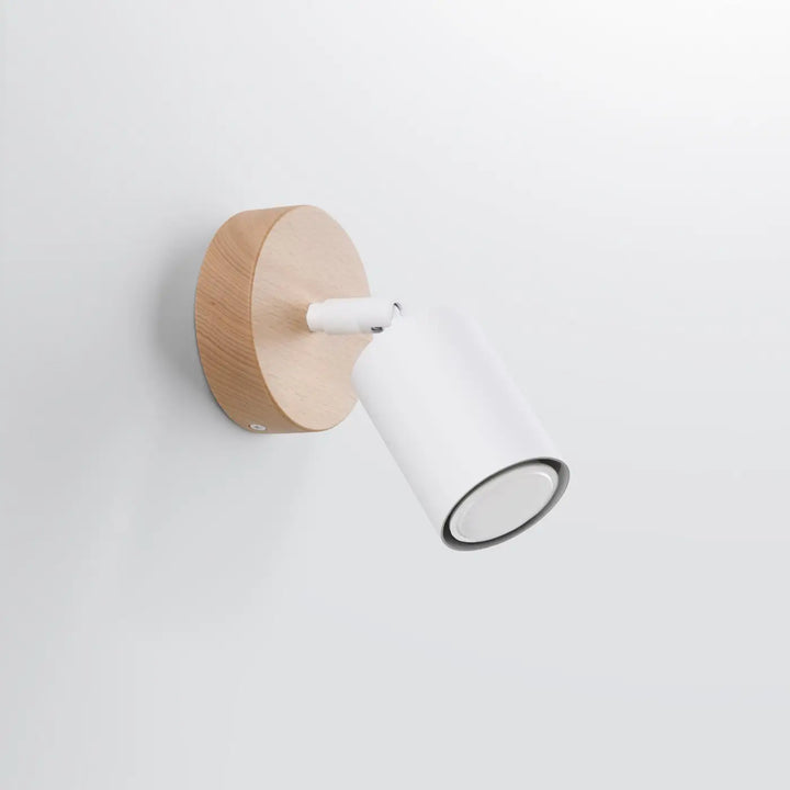Applique murale blanc/bois naturel éteinte