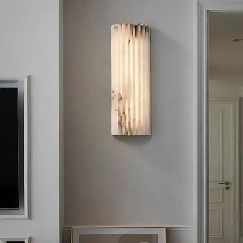 Applique Murale En Marbre Strié Avec Éclairage Doux

