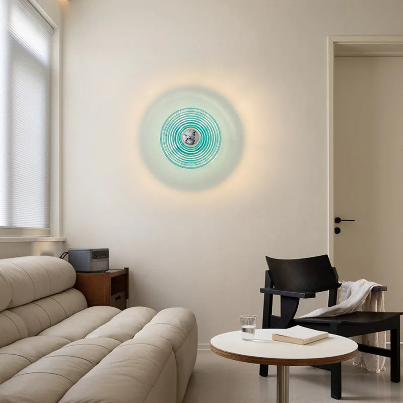 Applique Murale En Verre De Couleur Bleu Ciel