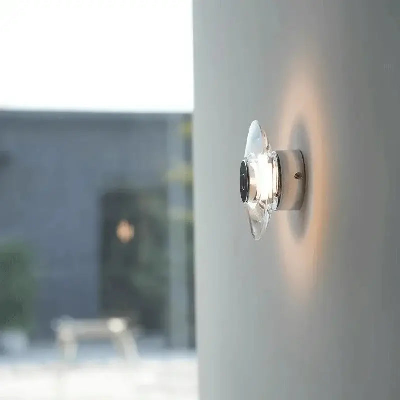Applique murale en verre design effet halo lumineux