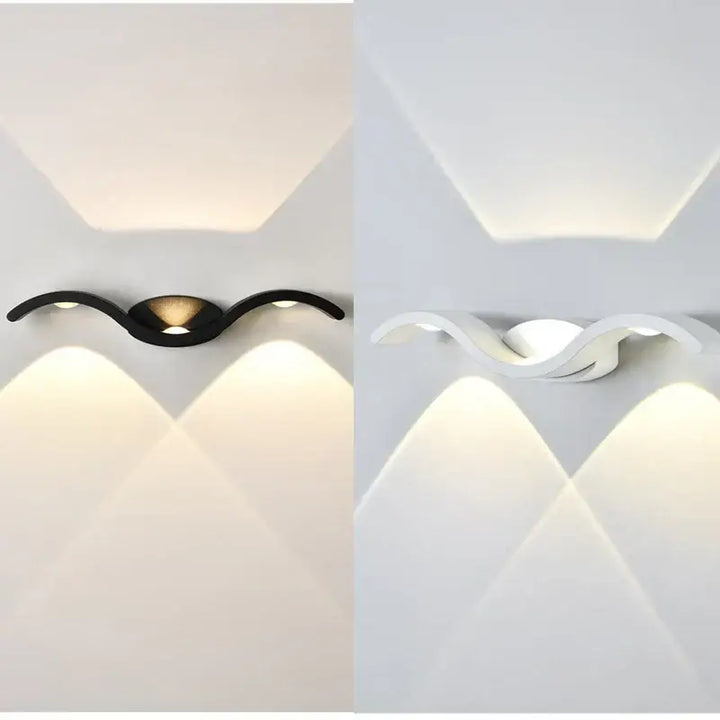 Applique Murale Extérieure En Vague En Aluminium