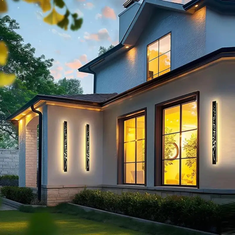 Applique Murale Extérieure Gravée D’une Fleur En Aluminium