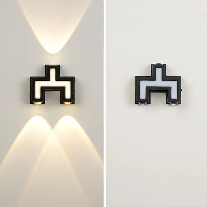 Applique Murale Extérieure En Zigzag Moderne Fait En Aluminium